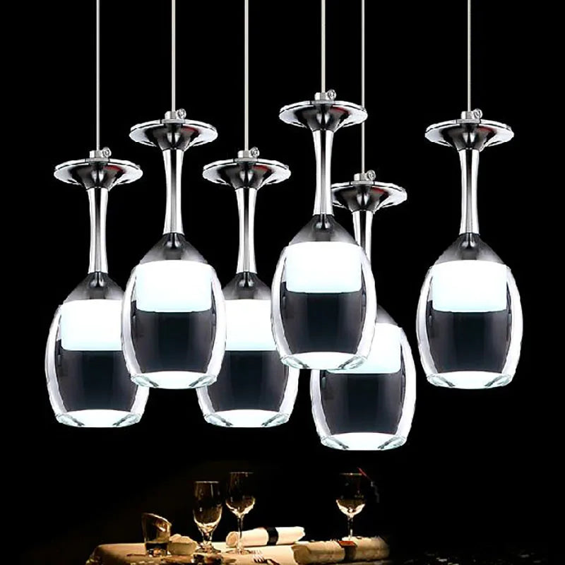 Afralia™ Modern Acrylic Wine Glass Pendant Light for Dining and Bar Area