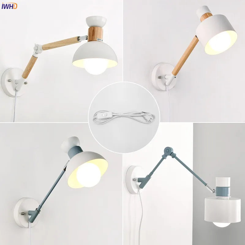 Afralia™ Swing Arm White LED Wall Lamp for Modern Home Lighting Sconce