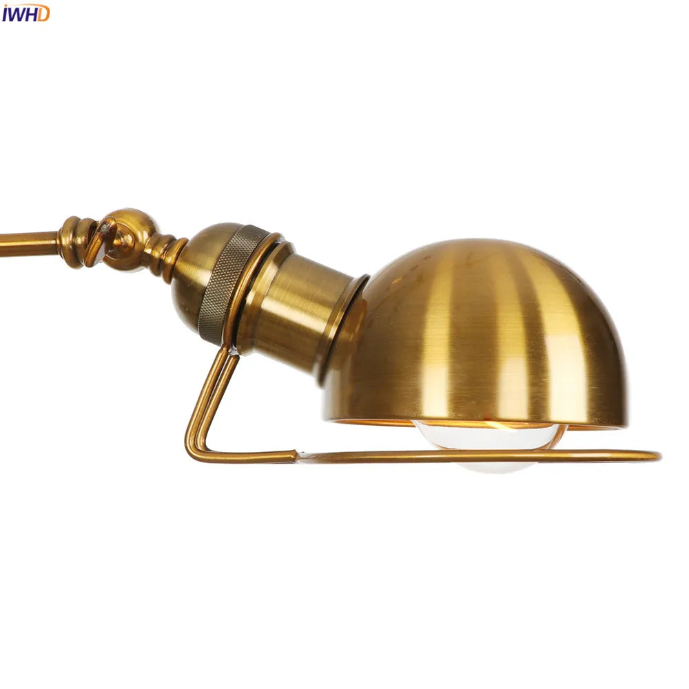 Afralia™ Industrial Swing Arm Wall Sconce Light Fixture Bedroom Bathroom Loft Vintage