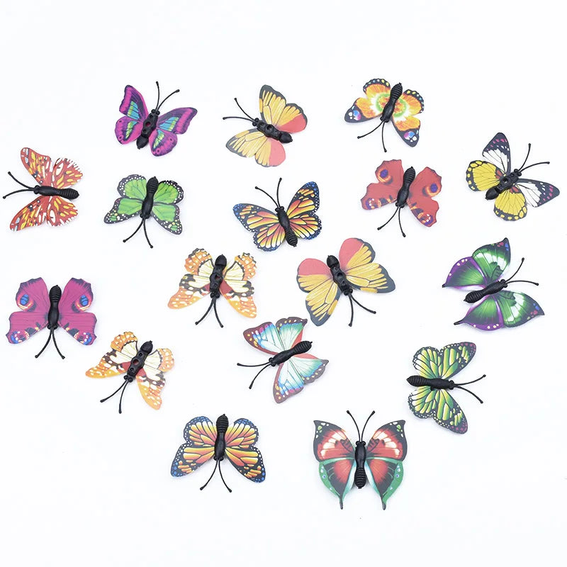 Afralia™ Plastic Butterfly Fridge Sticker Set for Home Decoration and DIY Gifts