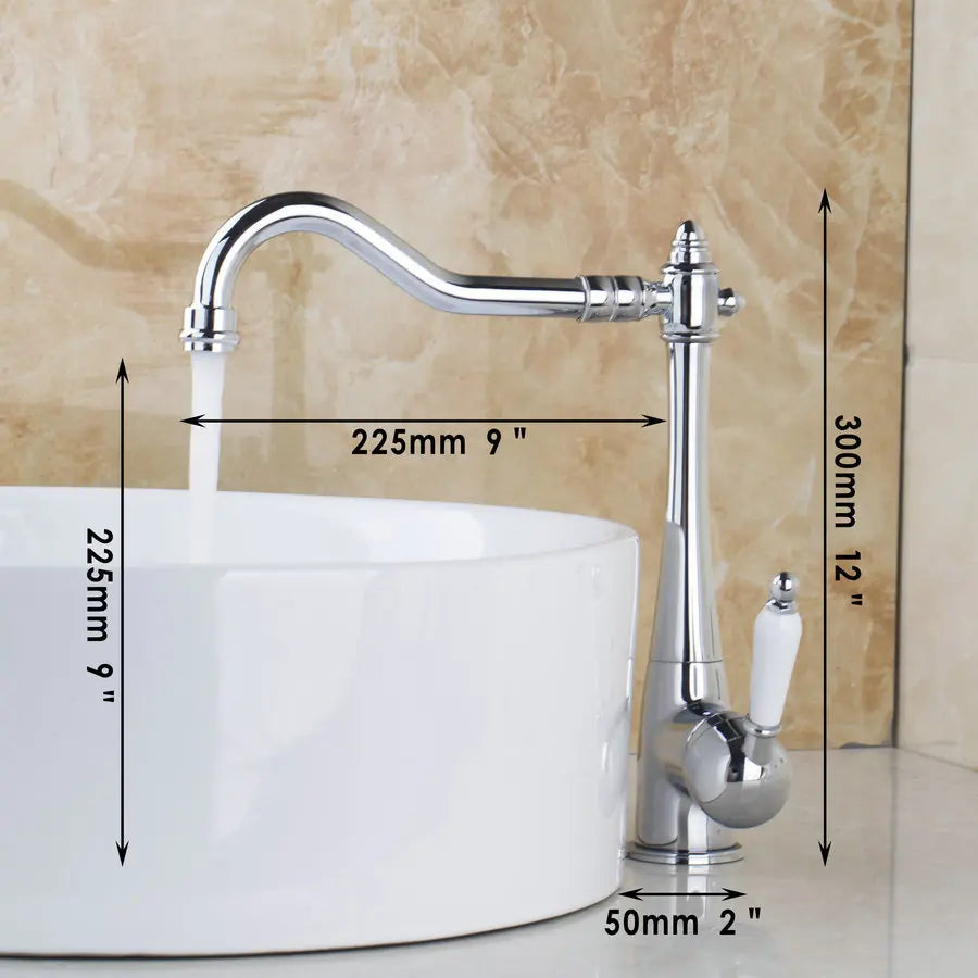 Afralia™ Swivel Kitchen Sink Faucet Chrome Polished Mixer Tap with Extendable Spout