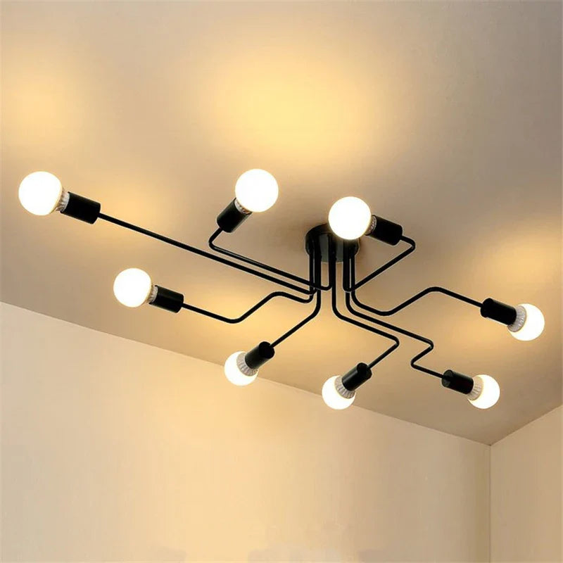 Afralia™ Retro Industrial Loft Wrought Iron Ceiling Light for Home Decor & Restaurant