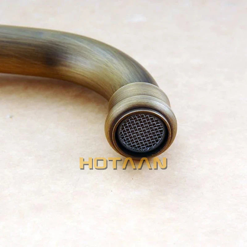 Afralia™ Antique Brass Basin Faucet, Bathroom Mixer Tap, Basin Faucet YT-5047