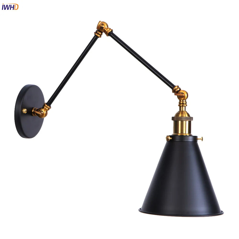 Afralia™ Loft Industrial Swing Arm Wall Lamp Lights for Stair Hallway Aisle, LED Wandlamp