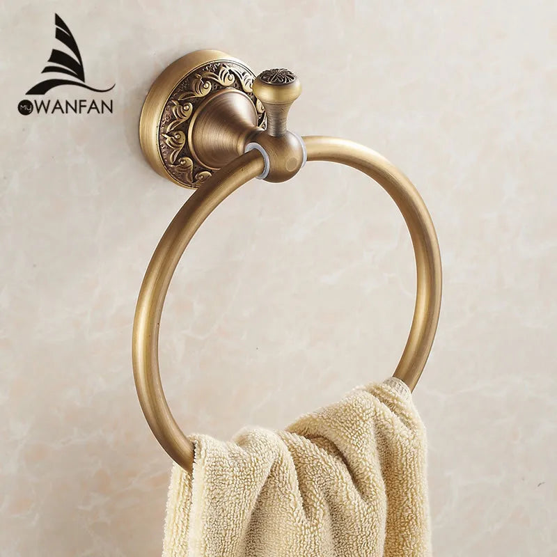 Afralia™ Euro Style Antique Bronze Towel Ring - Classic Bathroom Accessories