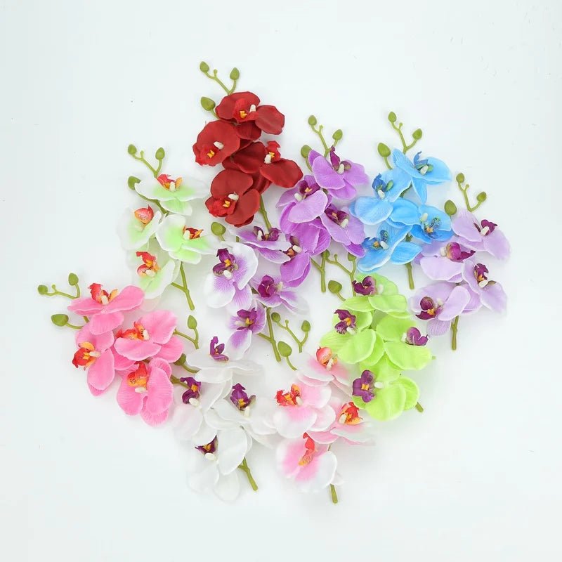 Afralia™ Artificial Butterfly Orchid Bouquet Silk Flowers for Home Wedding Decoration Bouquet