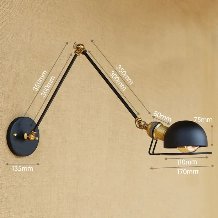 Afralia™ Industrial Vintage Wall Sconce Swing Arm Light Fixture