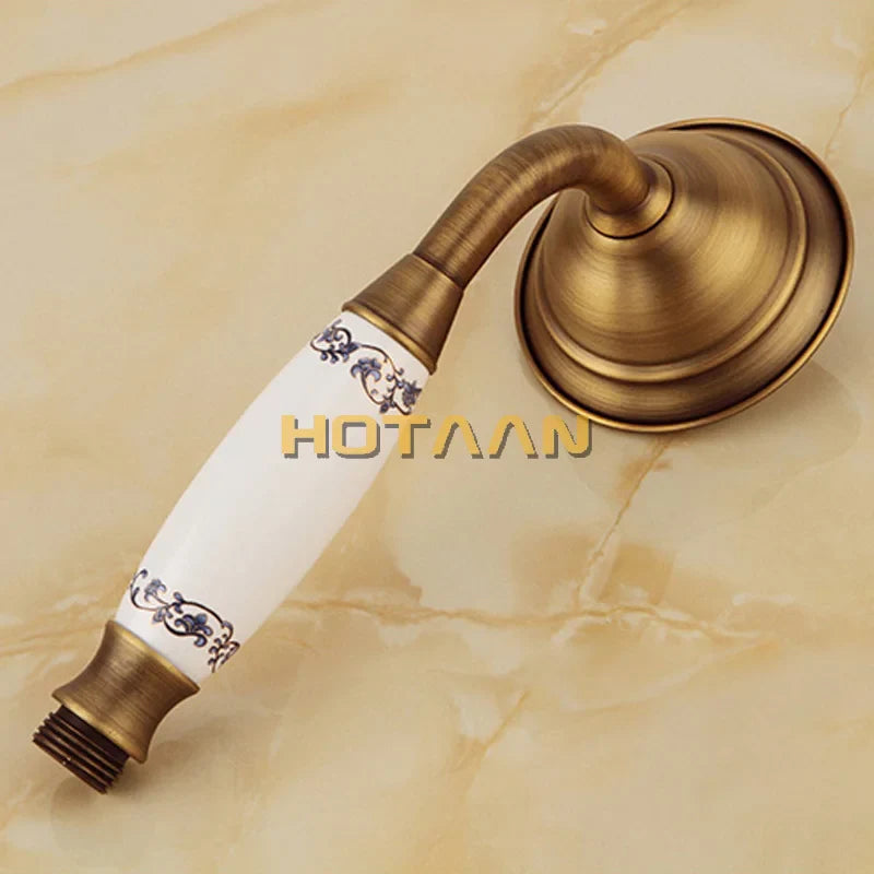 Afralia™ Antique Brass Hand-Held Shower Head Kit - Wall Mounted Shower Faucet