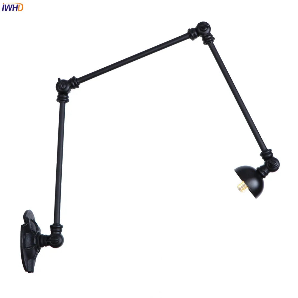 Afralia™ Industrial Vintage Adjustable Swing Wall Sconce Stair Light - Set of 3