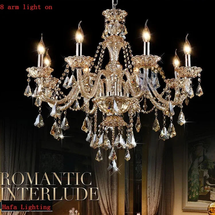 Afralia™ Modern Crystal Chandelier: Hand Blown 4-15 Arm Lamp for Home Bedroom & Living Room