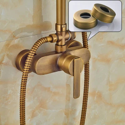 Afralia™ Brass Rainfall Shower Faucet Set with Handshower