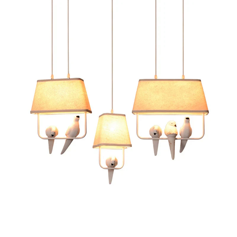 Afralia™ Bird Cage Chandelier: Resin Retro Luminaria Pendant Lamp for Dining Room, Bedroom, Kitchen Island