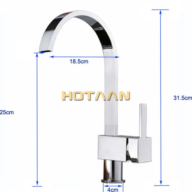 Afralia™ Dual Hole Kitchen Tap in Brass Chrome Finish