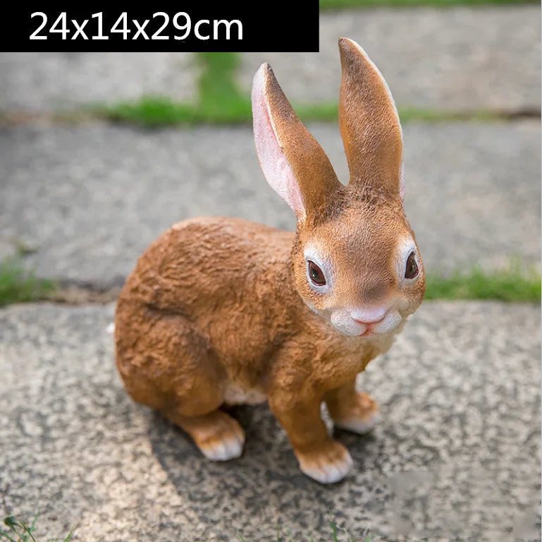 Resin Rabbit Garden Decor by Afralia™ - Adorable Outdoor Sculpture Ornament