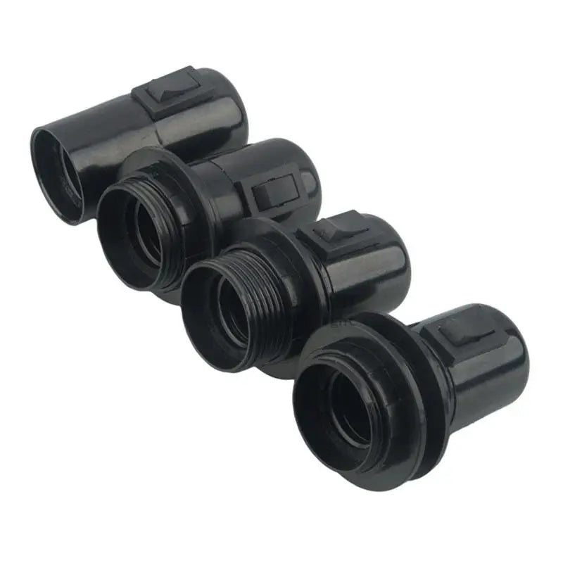 Afralia™ E27 Socket Lamp Base Switch 4A, 250V Black Fitting Bulb Holder Socket