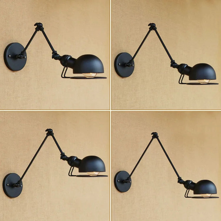 Afralia™ Industrial Vintage Wall Sconce Swing Arm Light Fixture