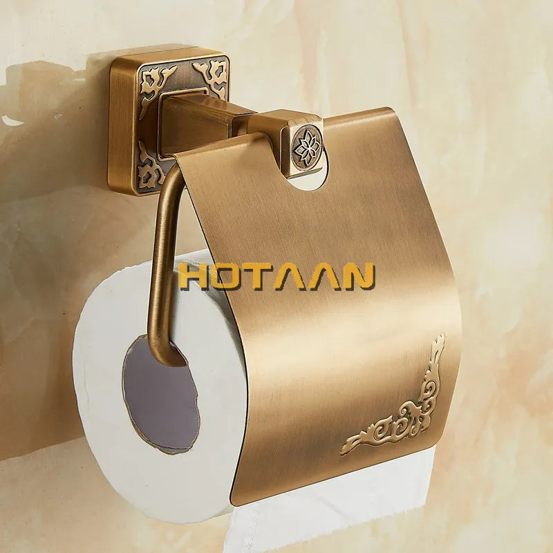 Afralia™ Antiqued Brass Toilet Paper Holder - Classic Bathroom Accessory