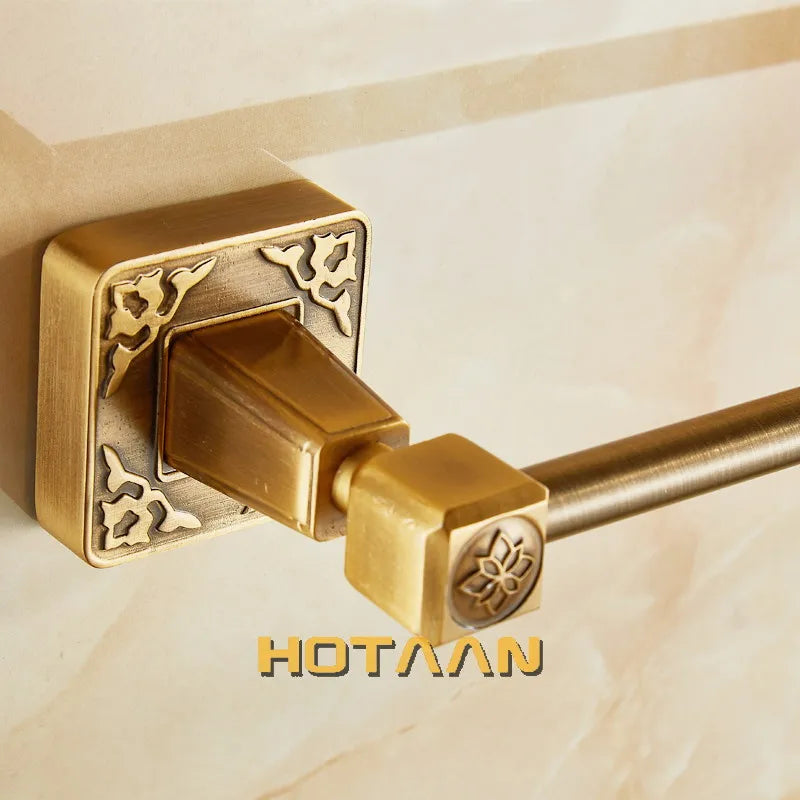 Afralia™ Antique Brass Single Towel Bar, Wall Mounted Bathroom Accessories