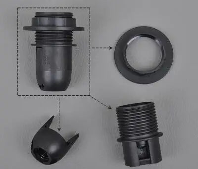Afralia™ E27 Lamp Bulb Holder Fitting, Black/White, 110v-220v Lighting Accessory