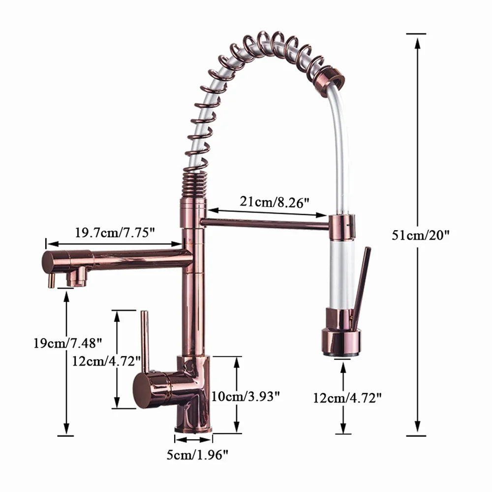 Afralia™ Rose Gold Black Kitchen Faucet with Dual Spouts and 360 Rotation