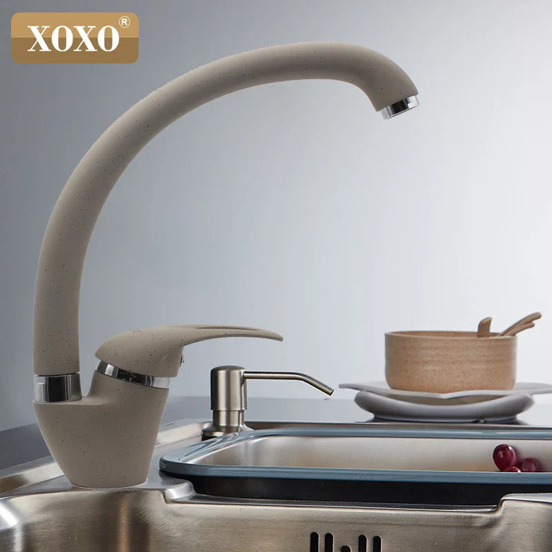 Afralia™ Multi-color Copper Kitchen Faucet Cold Hot Water Tap Single Handle Black White Khaki