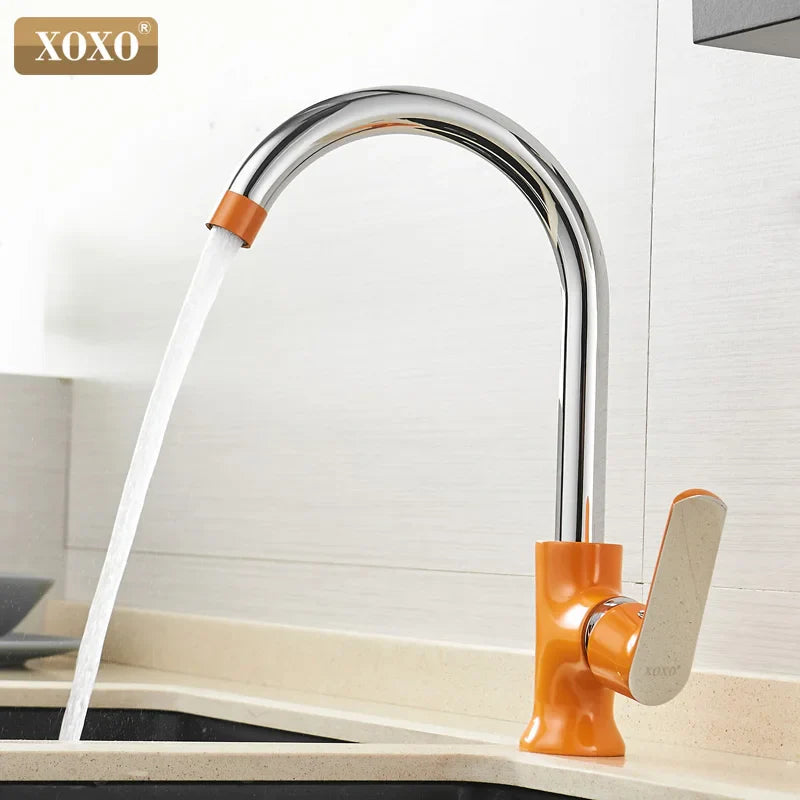 Afralia™ Brass Single Handle Kitchen Faucet Mixer Tap with 360° Rotation
