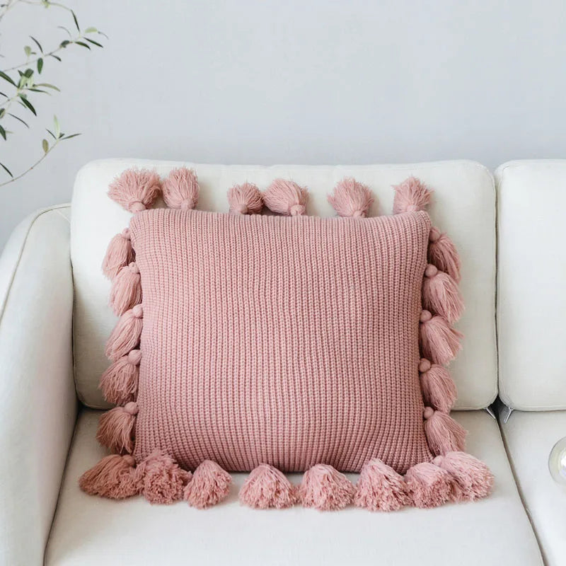 Afralia™ Knit Cushion Cover in Solid Colors - Soft 45*45cm Pillow Case for Sofa, Bed, Nursery