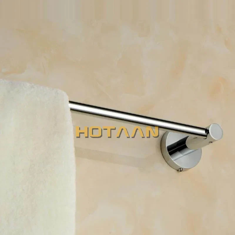 Afralia™ Chrome Brass Round Bath Towel Bar Wall Mounted Holder Toilet Rail