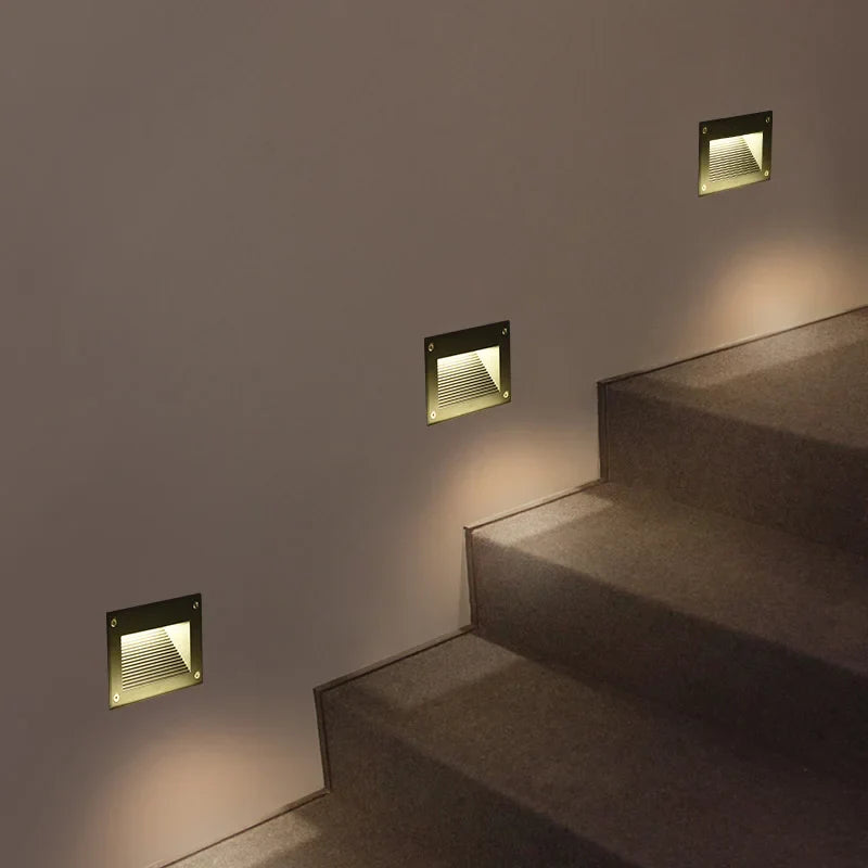 Afralia™ Outdoor LED Step Light - Waterproof Stair Wall Lamp.