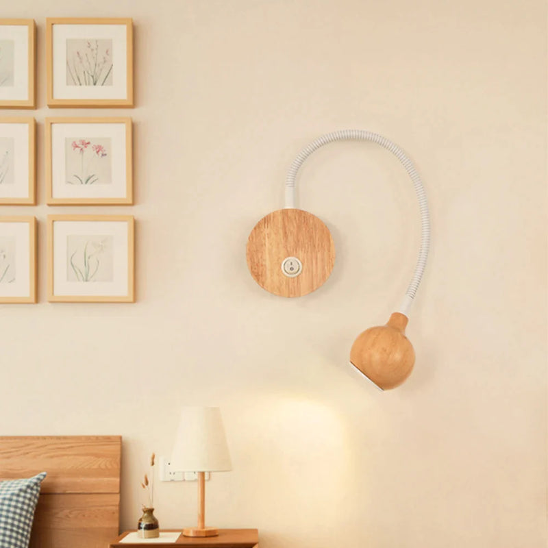 Afralia™ Wood LED Wall Lamp 3W Direction Adjustable Indoor Lighting