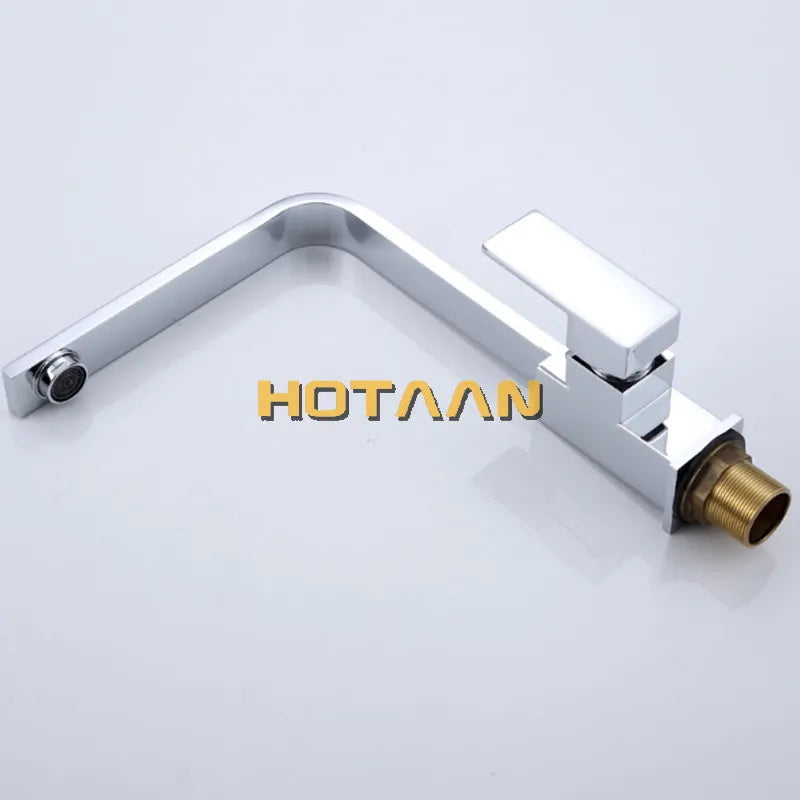 Afralia™ Chrome Brass Kitchen Faucet Swivel Mixer Tap - YT-6016