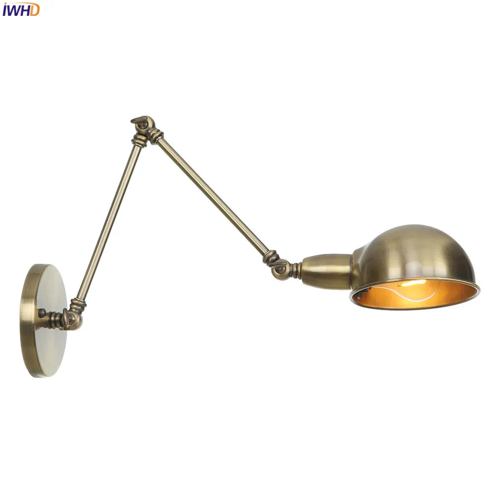 Afralia™ Retro Industrial Swing Arm Wall Lamp LED Light Fixture for Bathroom and Bedroom