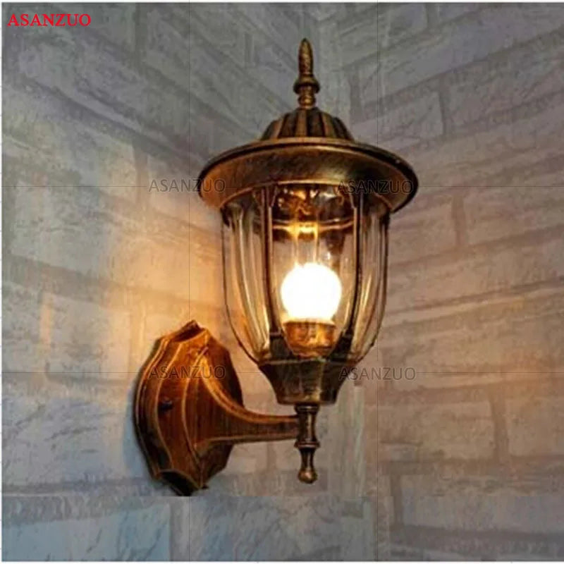 Afralia™ European Waterproof Outdoor Wall Lamp Classic Bronze Garden Fixture