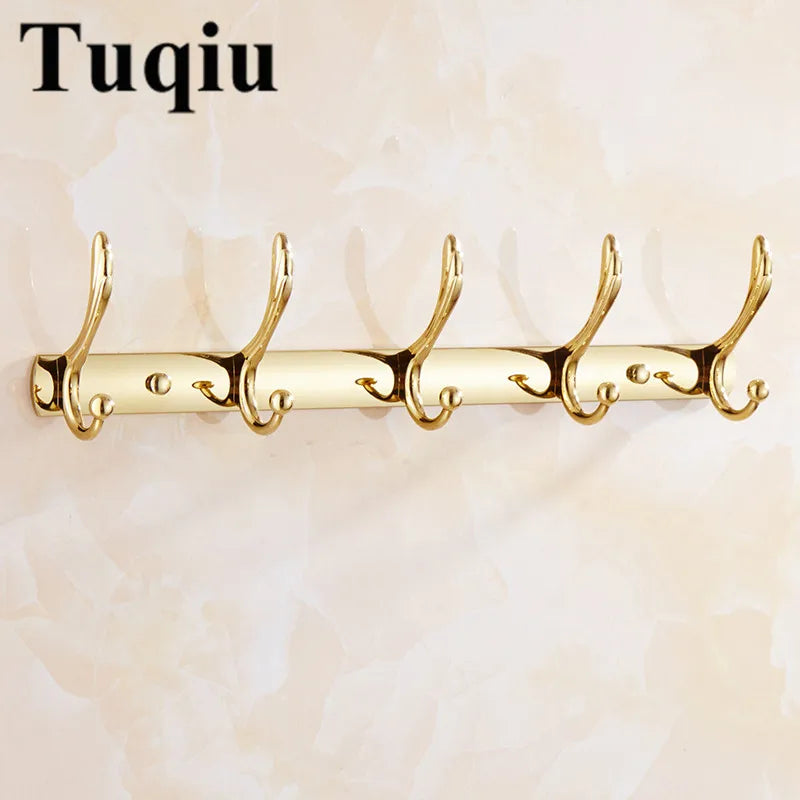 Afralia™ Vintage Gold/Chrome/Rose Gold Wall Mounted Row Hook Set