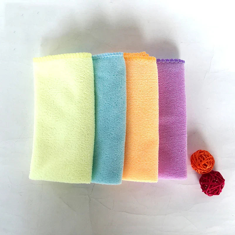 Afralia™ Microfiber Hand Towel Set, Quick Dry Square Cleaning Cloth, 10pcs