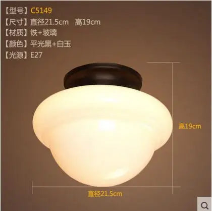 Afralia™ Vintage LED Ceiling Light Fixture for Living Room, Industrial Retro Glass American Loft Luminaire