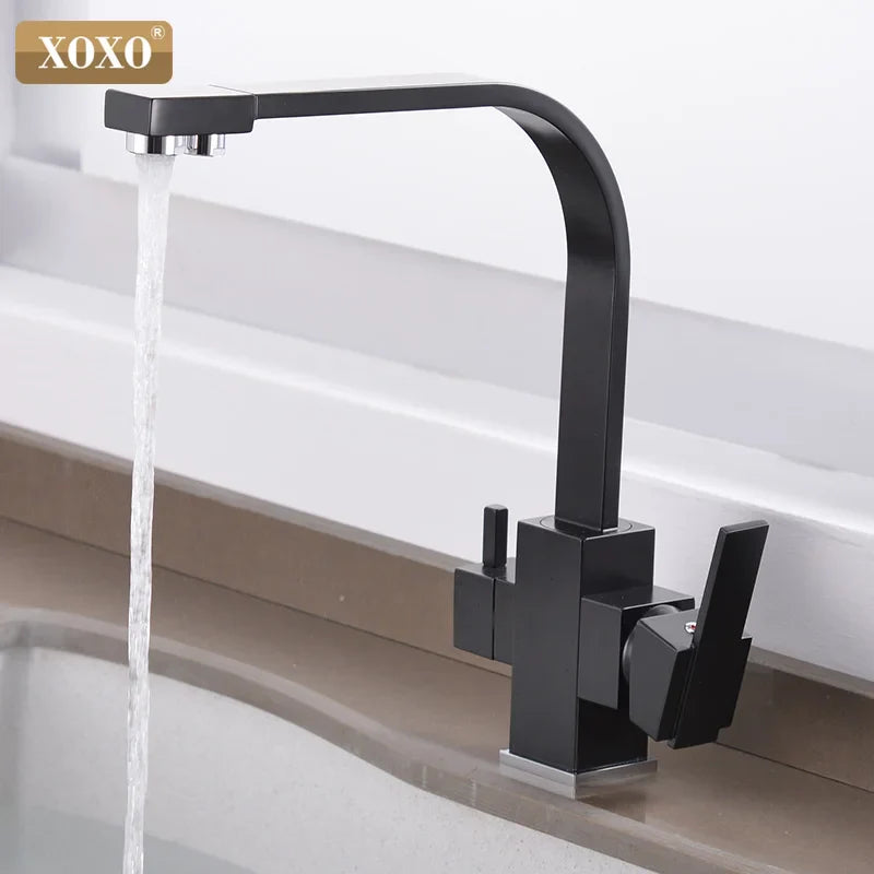 Afralia™ Black Single Hole Kitchen Faucet Mixer Tap for Drinking Water