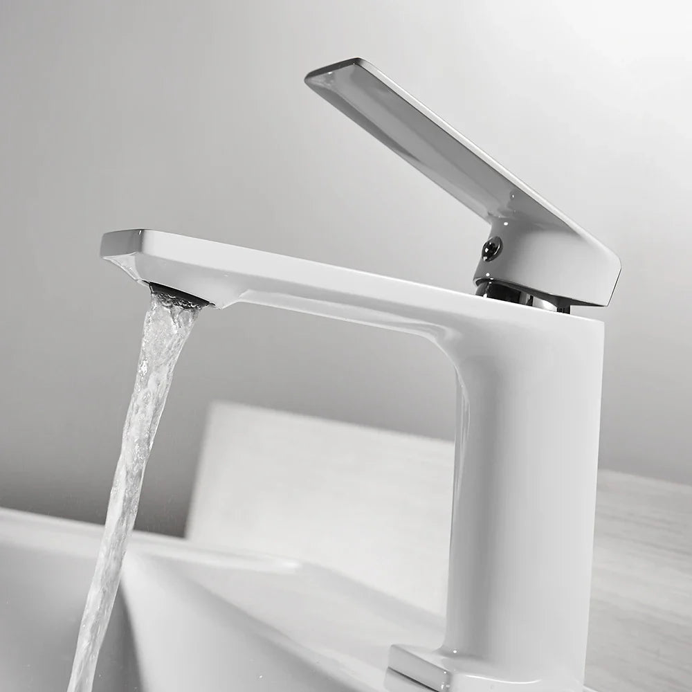 Afralia™ Chrome Single Handle Bathroom Sink Faucet Hot Cold Mixer Tap - 9922