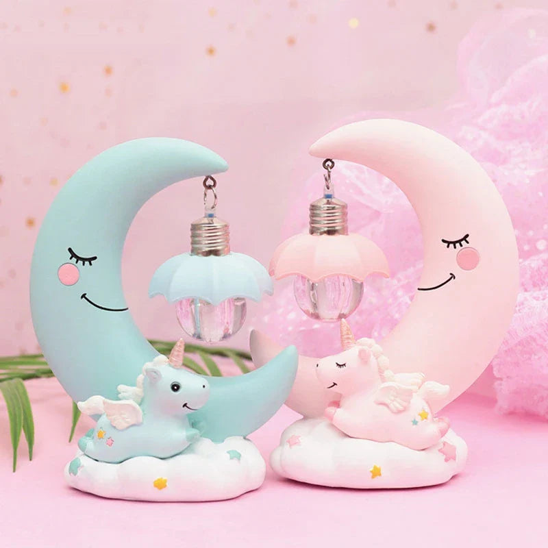 Afralia™ Unicorn LED Night Light Moon Lamp Kids Home Decor Gift