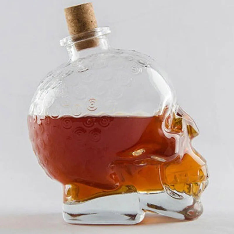Afralia™ Glass Skull Bottle: Creative Crystal Vodka/Wine 180ML/350ML - Halloween Hip Flasks