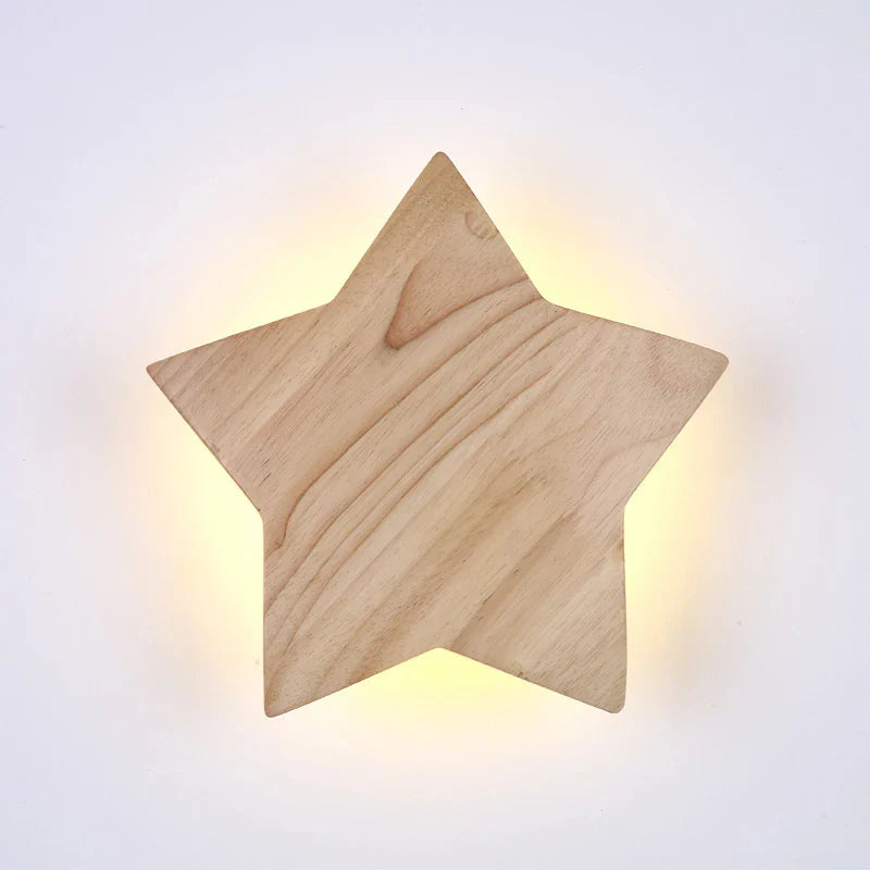 Afralia™ Star Wood Wall Lamp: Modern Solid Decor Lighting for Living Room, Bedroom, Corridor