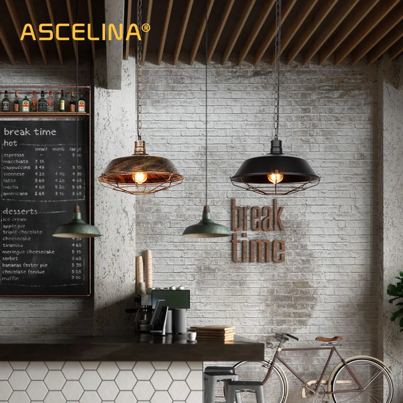 Afralia™ Retro Industrial Pendant Light Vintage Loft Hanging Lamp Home Lighting Fixtures