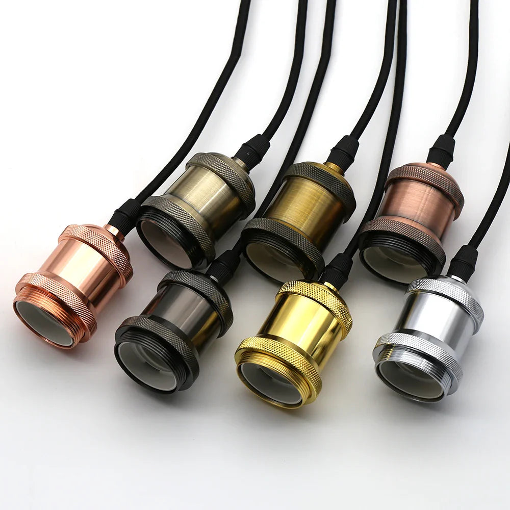 Afralia™ Retro Style E27 Pendant Light Holder with Switch, 110V/220V Socket