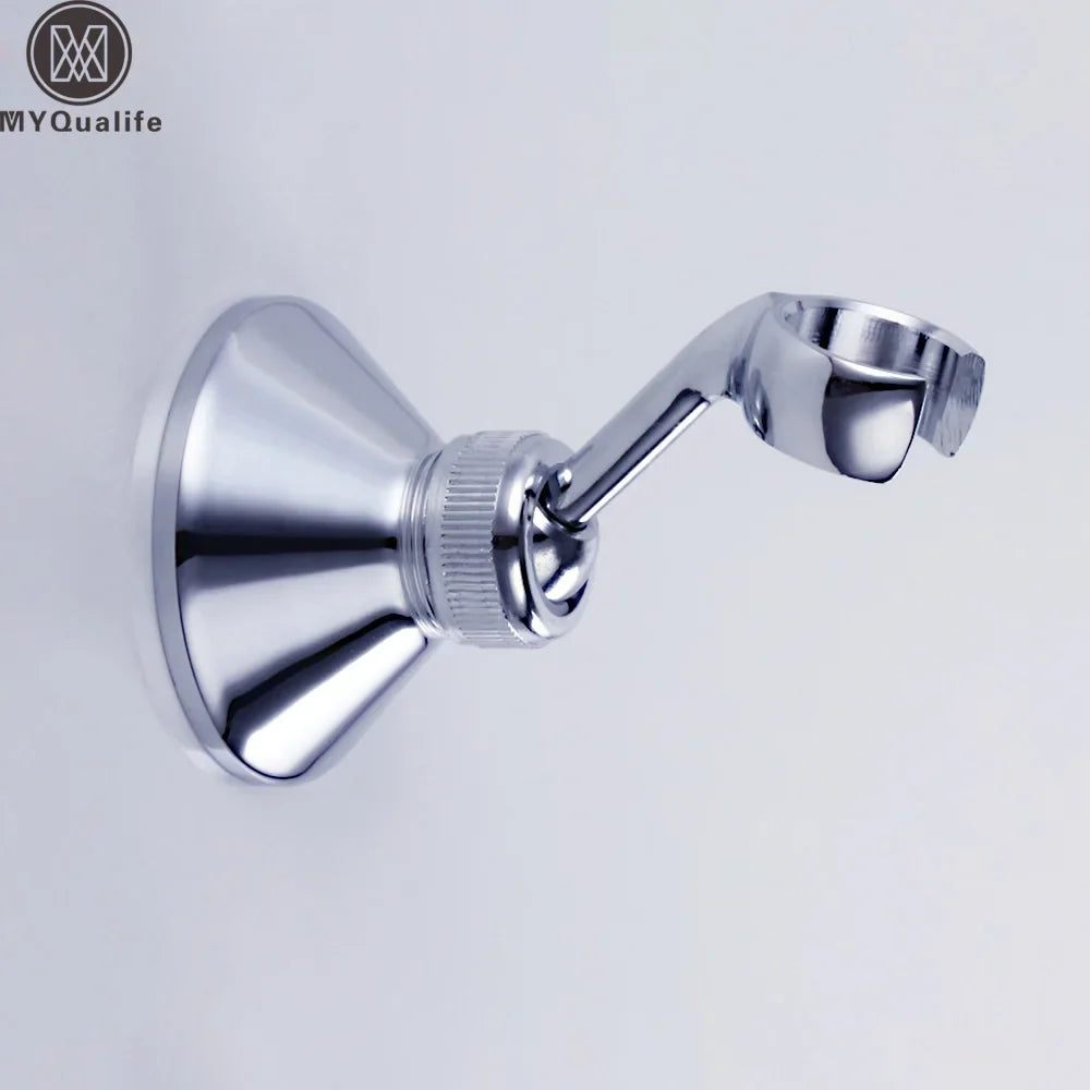 Afralia™ Brass Handheld Shower Holder Bracket, Chrome Finish, Wall Mounted, Adjustable Angle
