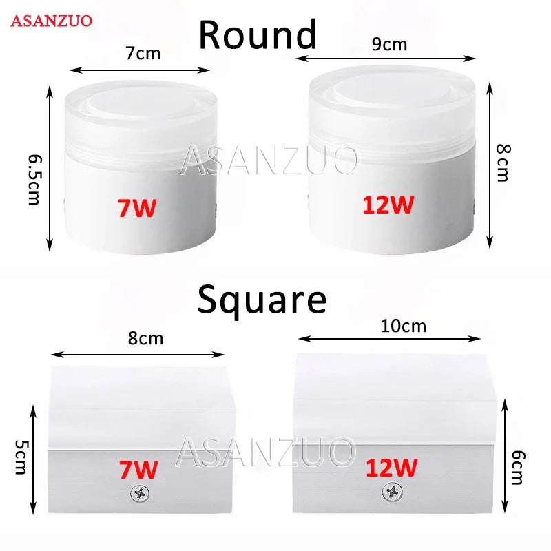 Afralia™ LED Panel Light Surface Mounted Downlight for Ceiling, 7W-12W, AC85-265V