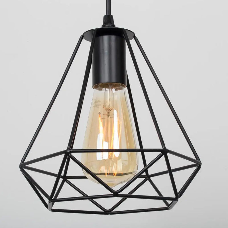 Afralia™ Black Iron Pendant Lights for Kitchen Living Room Bedroom Restaurant