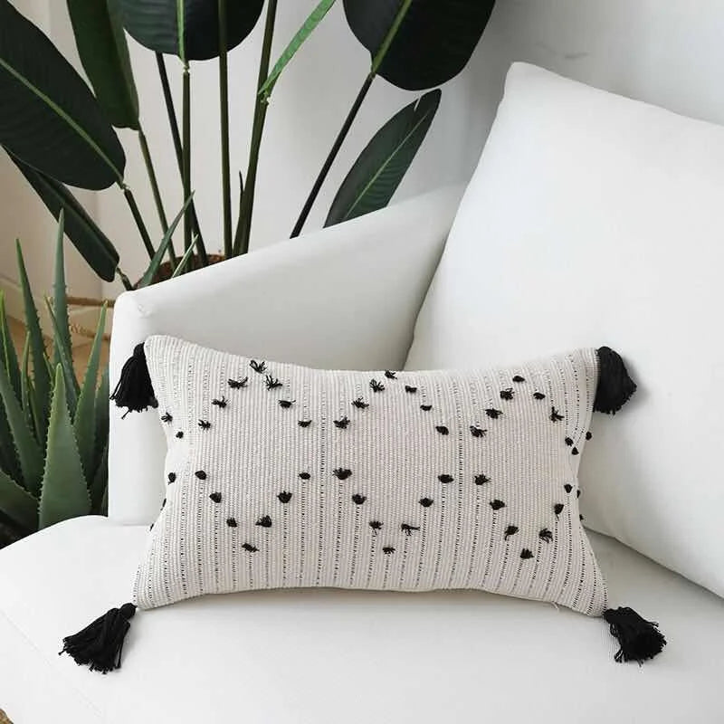 Afralia™ Geometric Tassels Cushion Cover for Home Sofa Bed Decoration