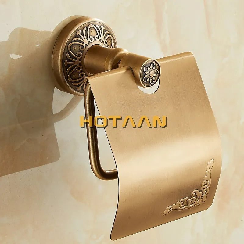 Afralia™ Antique Brass Toilet Paper Holder Classic Bathroom Accessories