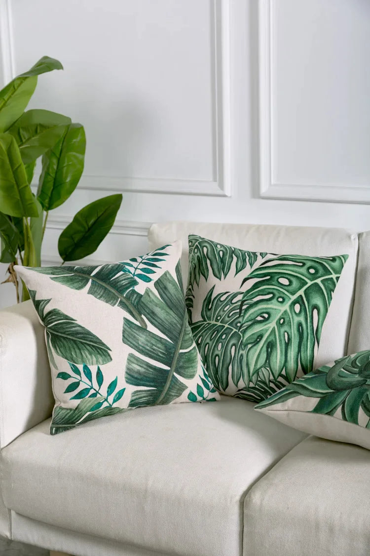 Afralia™ Tropical Palm Leaf Decorative Cushion Cover 45x45cm