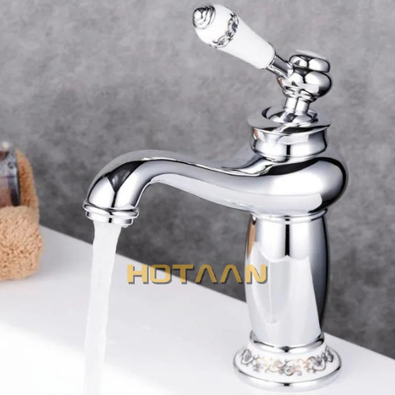 Afralia™ Chrome Basin Faucet Single Handle Mixer Tap Brass Water Mixer